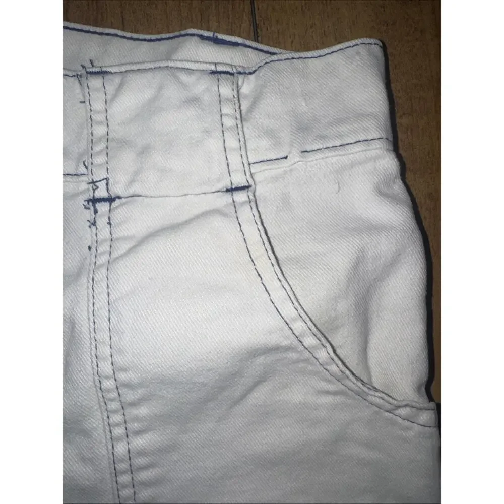 Levi’s Black Gold Tab Big E White Fatigue Cargo Pants With Blue Stitching 30x30